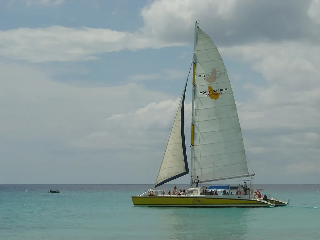 Fairmont Royal Pavilion Barbados: Catamaran visiting the beach